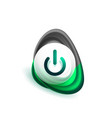 glass transparent effect power start button vector image