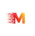 m fire creative alphabet logo design concept vector image