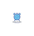watch clock with medical cross healthcare logo vector image