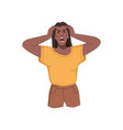 angry irritated woman holding head and screaming vector image