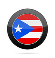 flag of puerto rico shiny black round button vector image vector image