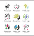 set beauty girl logotype vector image