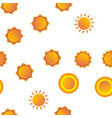 yellow sun icon seamless pattern vector image