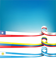 chileanuruguayan and colombian flag vector image vector image