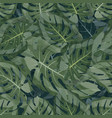 seamless tropical leaf pattern green vector image vector image