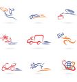 transport icons vector image vector image