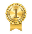 Award ribbon gold icon number first design winner Vector Image