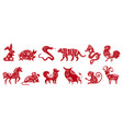 chinese zodiac animal symbols isolated on white vector image