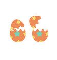 cracked or broken easter eggs isolated set vector image