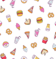 fast food seamless pattern vector image