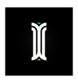 letter w - monumental logo with colors accents vector image vector image