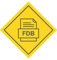 fdb file document icon vector image vector image