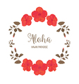 floral frame with hibiscus vector image vector image