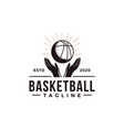 vintage basketball sport team club league logo vector image