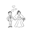 doodle newlyweds vector image