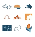 real estate web icons set house logos vector image