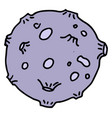 asteroid doodle space rock or planet color icon vector image vector image