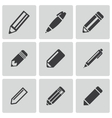 black pencil icons set vector image vector image