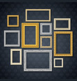 frames on dark wall set vector image