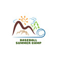logo baseball summar camp fun cartoon vector image vector image