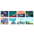 set people looking at sky vector image
