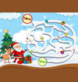christmas maze game template vector image