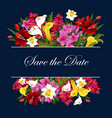 flowers for save the date wedding card vector image vector image