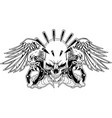 skull with handcuffs vector image