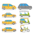 trendy linear taxi transport icons vector image vector image