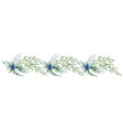 watercolor winter decorative border vector image vector image