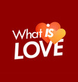 what is love poster with couple of hearts vector image