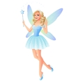 Beautiful blue fairy with magic wand and Vector Image