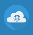 cloud computing flat icon globe vector image vector image