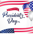 happy presidents day lettering usa balloons flags vector image