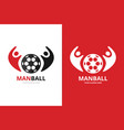 soccer and people logo combination ball vector image