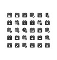 calendar solid icon set vector image