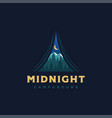 camping logo with inner tent view vector image vector image