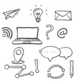 hand draw business doodles digital platformsocial vector image