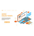 metro online tickets page design vector image vector image