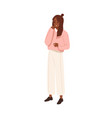 confused nervous or surprised woman in stress vector image vector image