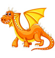 Orange dragon cartoon character with wings Vector Image