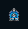 globe team mascot logo save earth vector image vector image