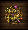 merry christmas gold glittering lettering vector image vector image