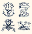 set of engraved hand drawn old labels or badges vector image vector image