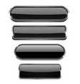 black set of buttons with chrome frame vector image vector image