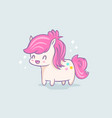 a cute pony in kawaii style vector image vector image