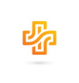 cross plus medical logo icon design template vector image vector image