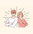 smiling couple posing together vector image