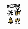 xmas new year card doodle vector image