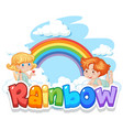 Font design for word rainbow in rainbow color Vector Image